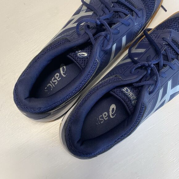 ASICS Mens Gel Rocket 9 shoes size 11.6 US Blue Silver White - Picture 3 of 10